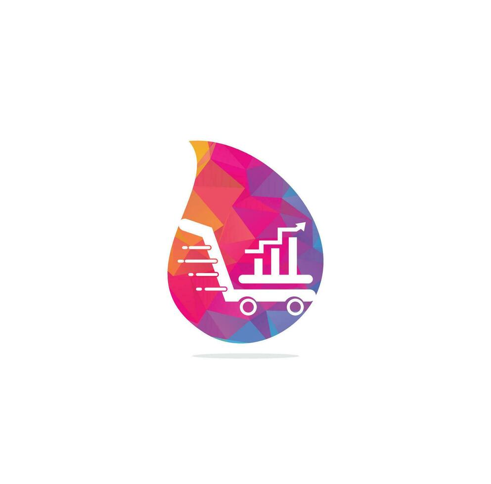 Business Finance Tropfenform Konzept Logo. Marktfinanzierungslogo-Designvektor. Warenkorb-Logo finanzieren. vektor