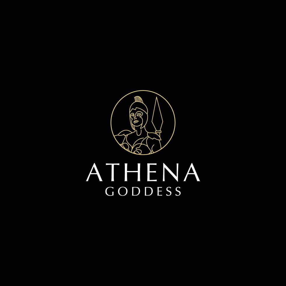 Göttin Athene Logo-Design-Icon-Vorlage vektor