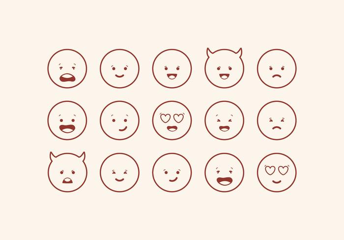 Vektor Söt Emoticons Set