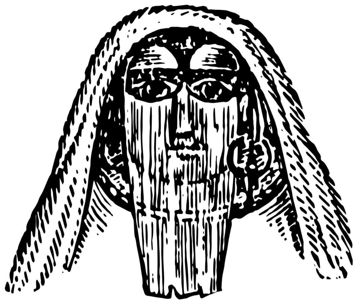 ägyptischer weiblicher Schleier, Vintage-Gravur. vektor