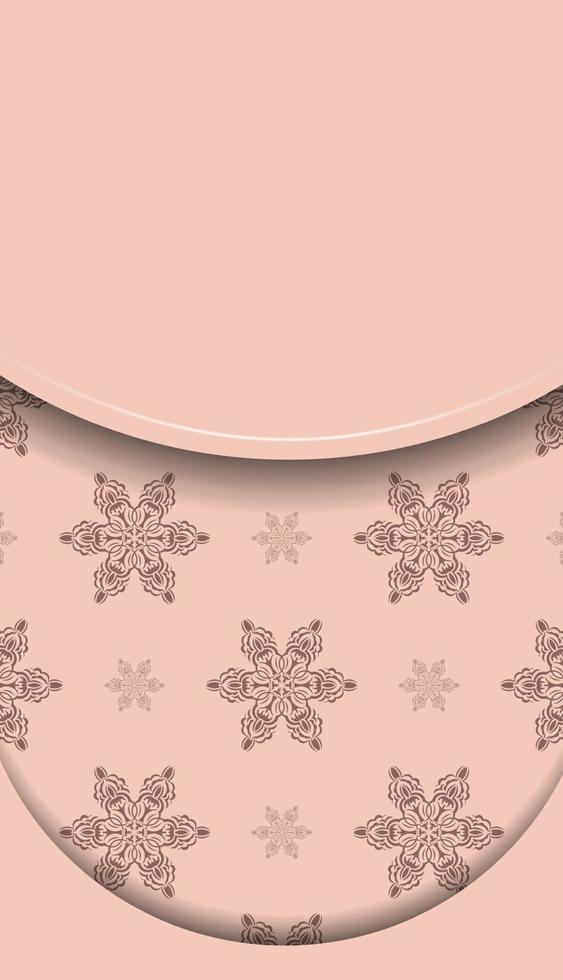 rosa Postkarte mit luxuriösen Ornamenten für Ihre Marke. vektor