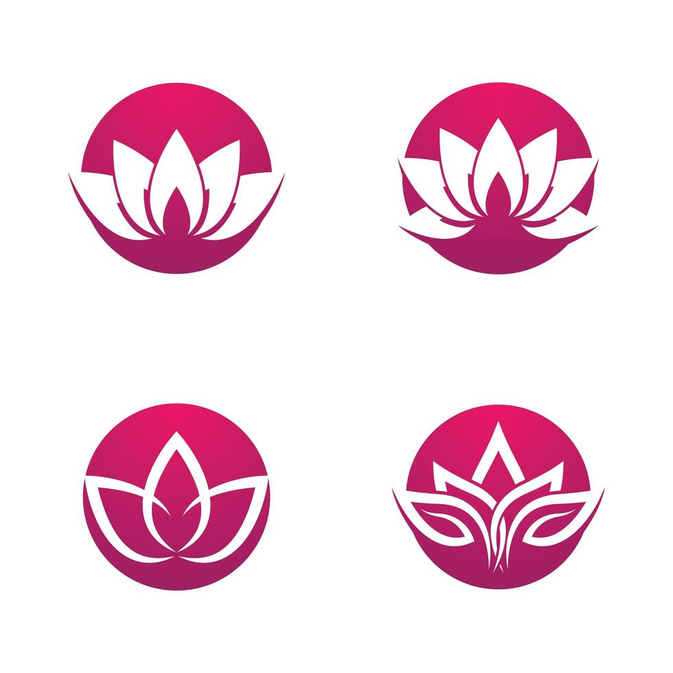 skönhet lotus logotyp set vektor