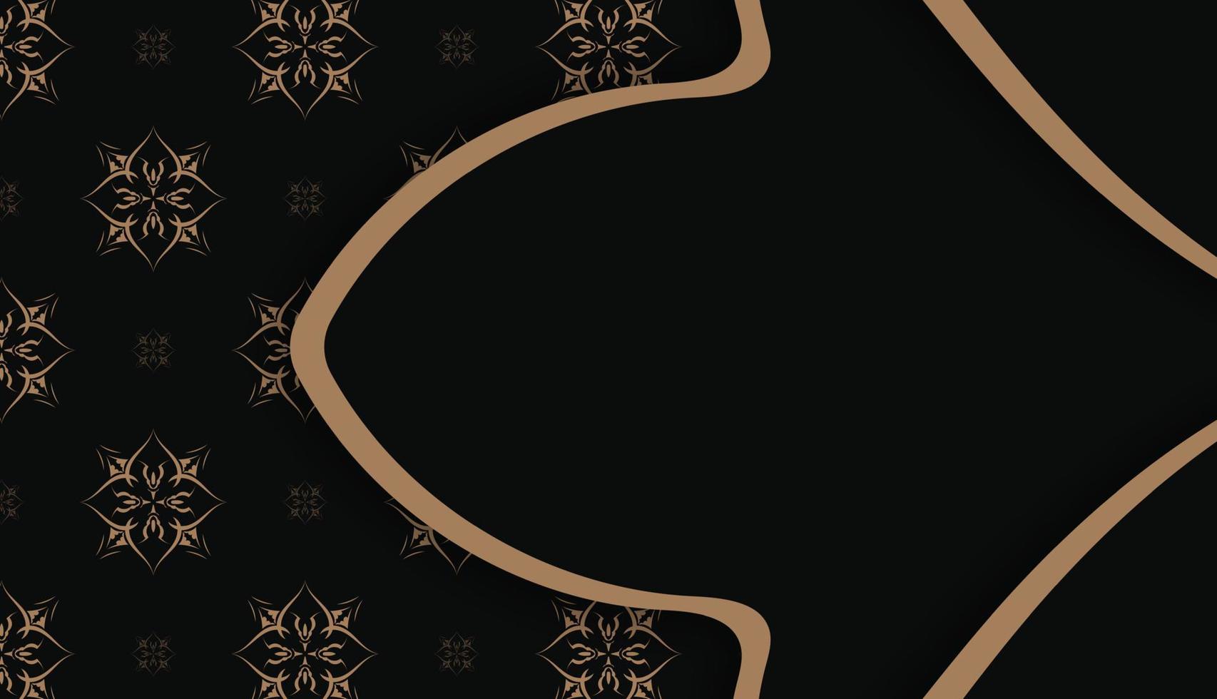 schwarze Banner-Vorlage mit griechisch-braunem Ornament für Design unter Ihrem Logo vektor