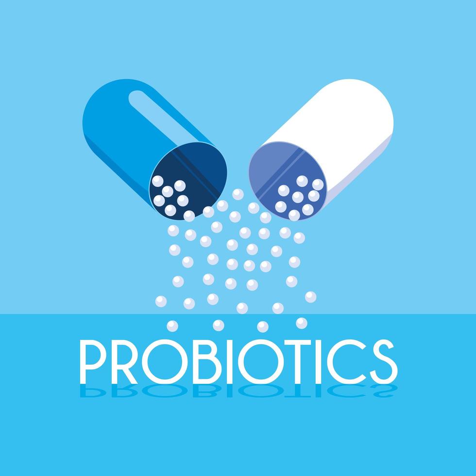 probiotische Medizin Kapsel Symbol vektor
