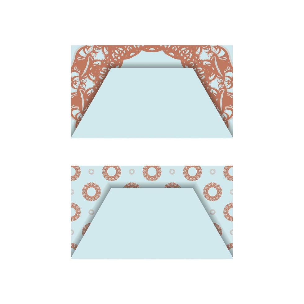 företag kort akvamarin Färg med mandala korall mönster för din företag. vektor