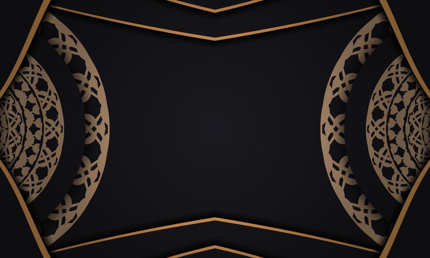 baner i svart med en lyxig brun mönster och Plats för din logotyp eller text vektor