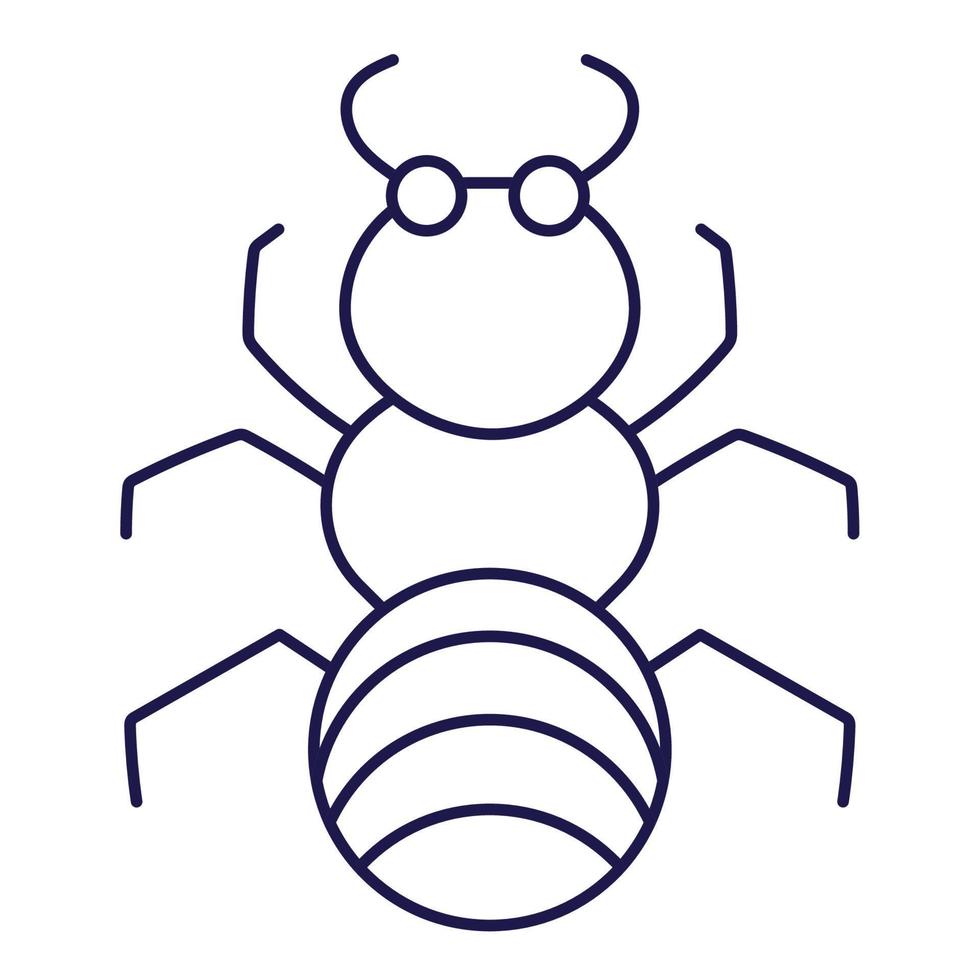 insekt myra djur- i tecknad serie linje ikon stil vektor