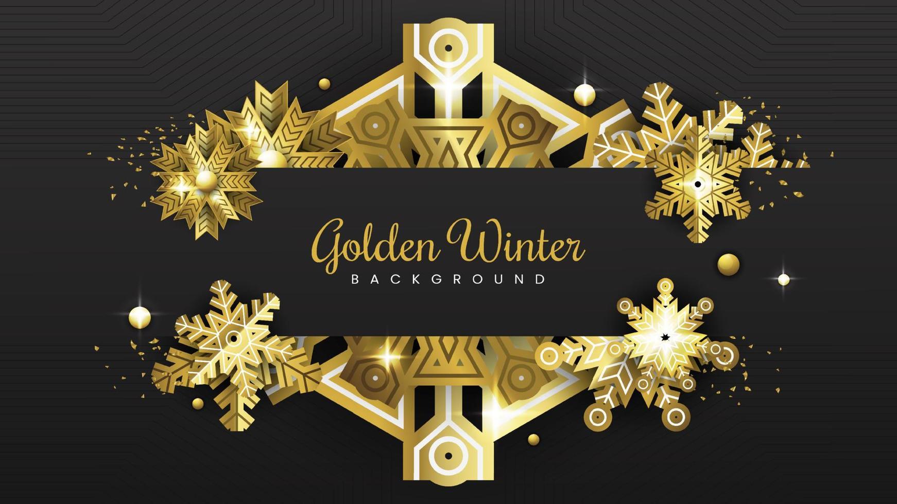 realistischer goldener winterhintergrund vektor