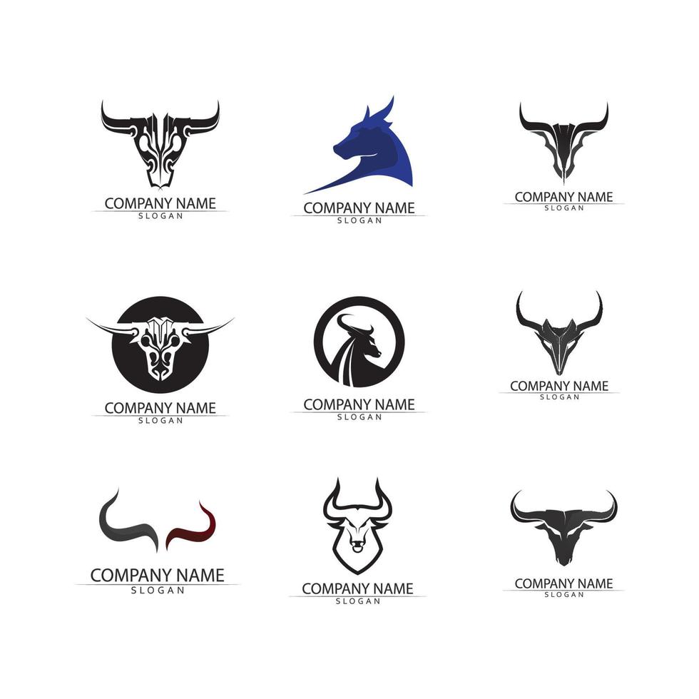 Bull Horn Logo und Symbol Vorlage Symbole App vektor