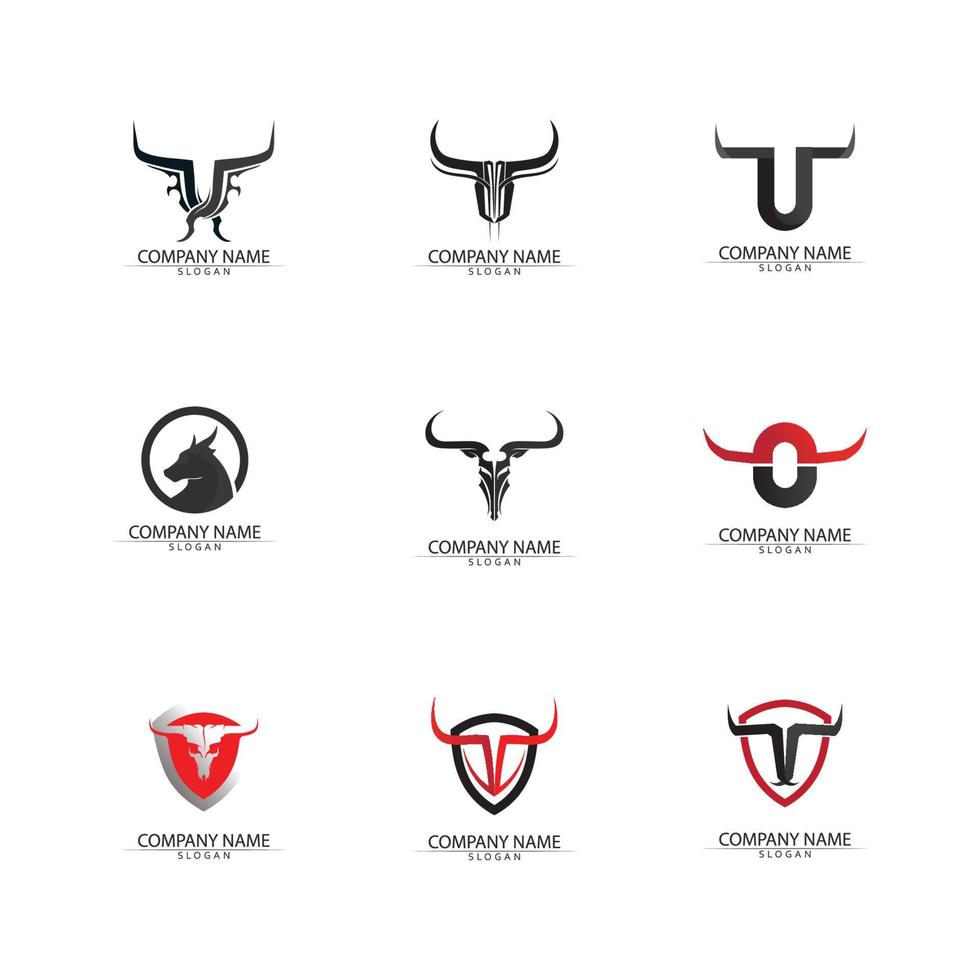 Bull Horn Logo und Symbol Vorlage Symbole App vektor