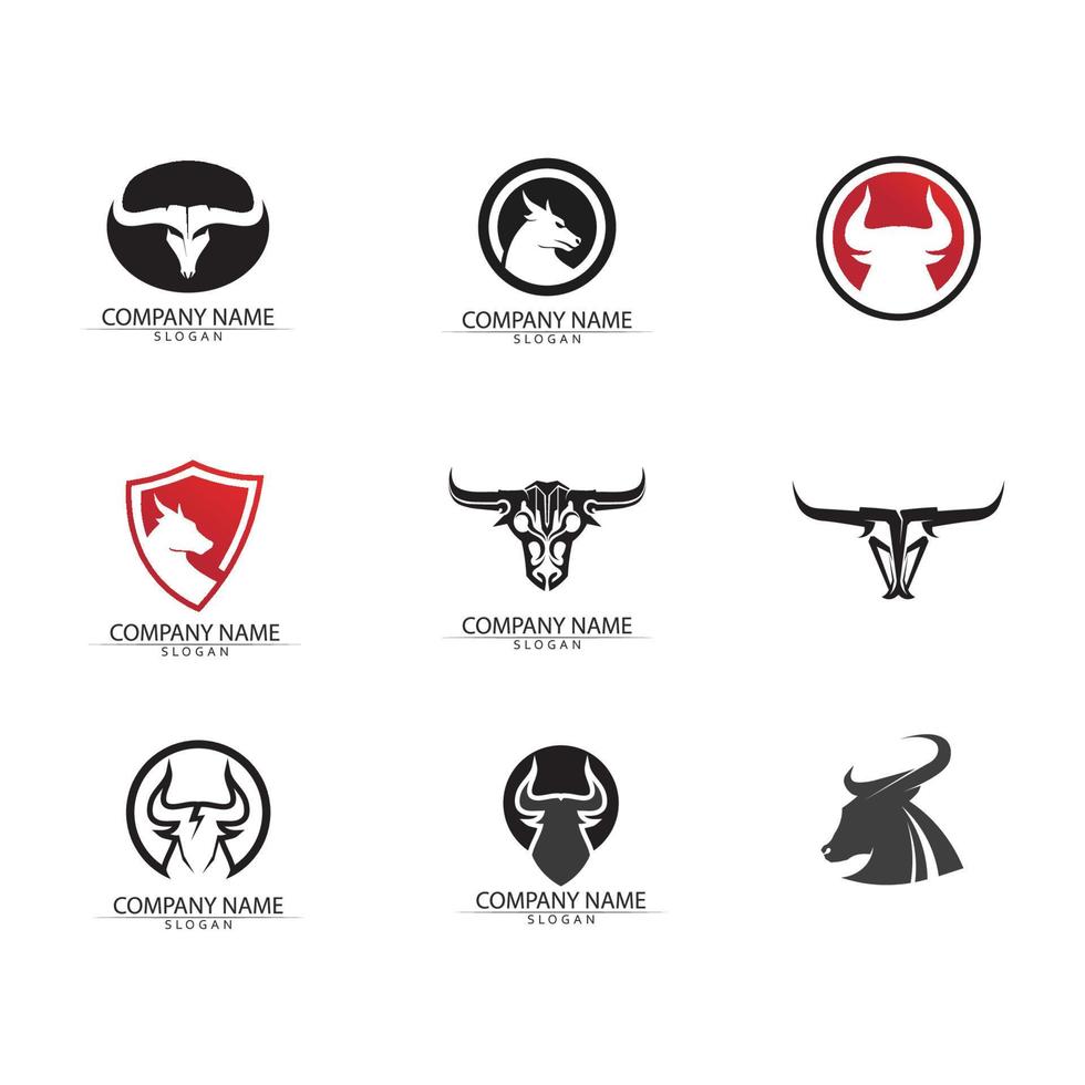 Bull Horn Logo und Symbol Vorlage Symbole App vektor