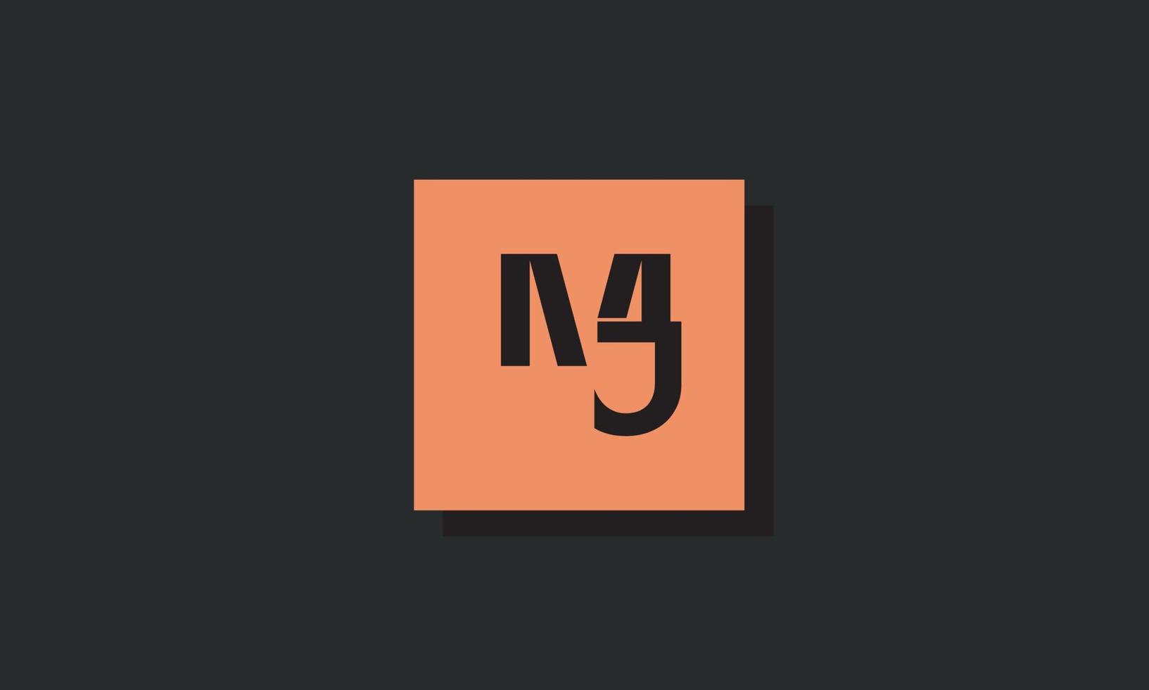 alfabetet bokstäver initialer monogram logotyp mj, jm, m och j vektor