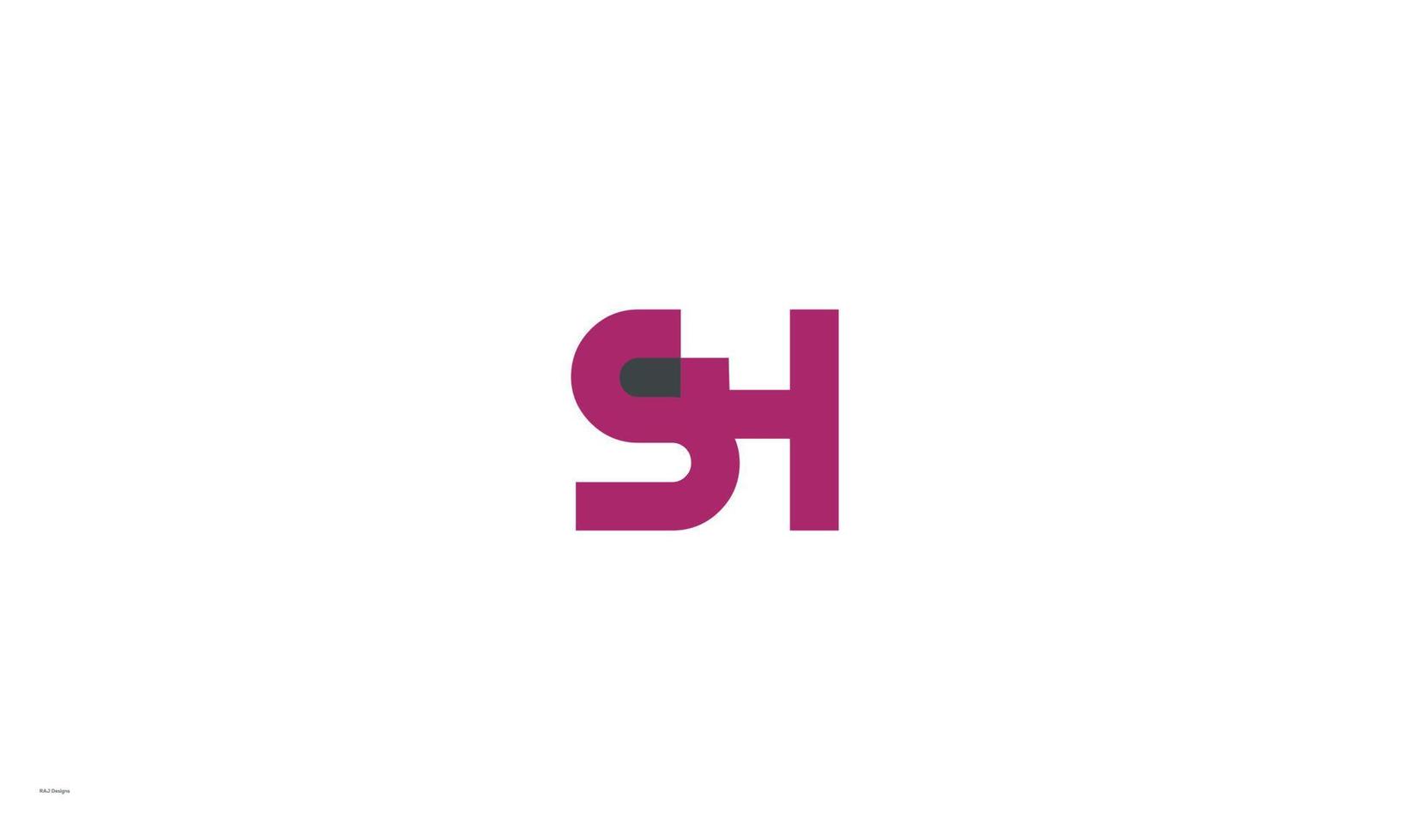 alfabetet bokstäver initialer monogram logotyp sh, hs, s och h vektor