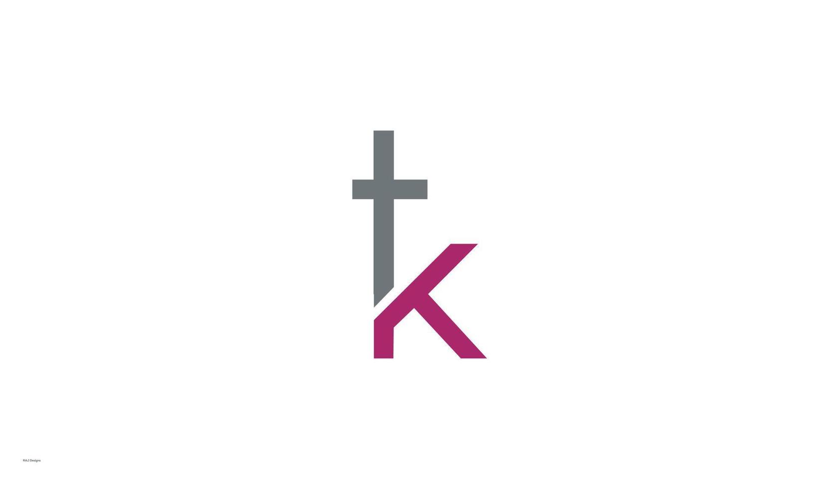 alphabet buchstaben initialen monogramm logo tk, kt, t und k vektor