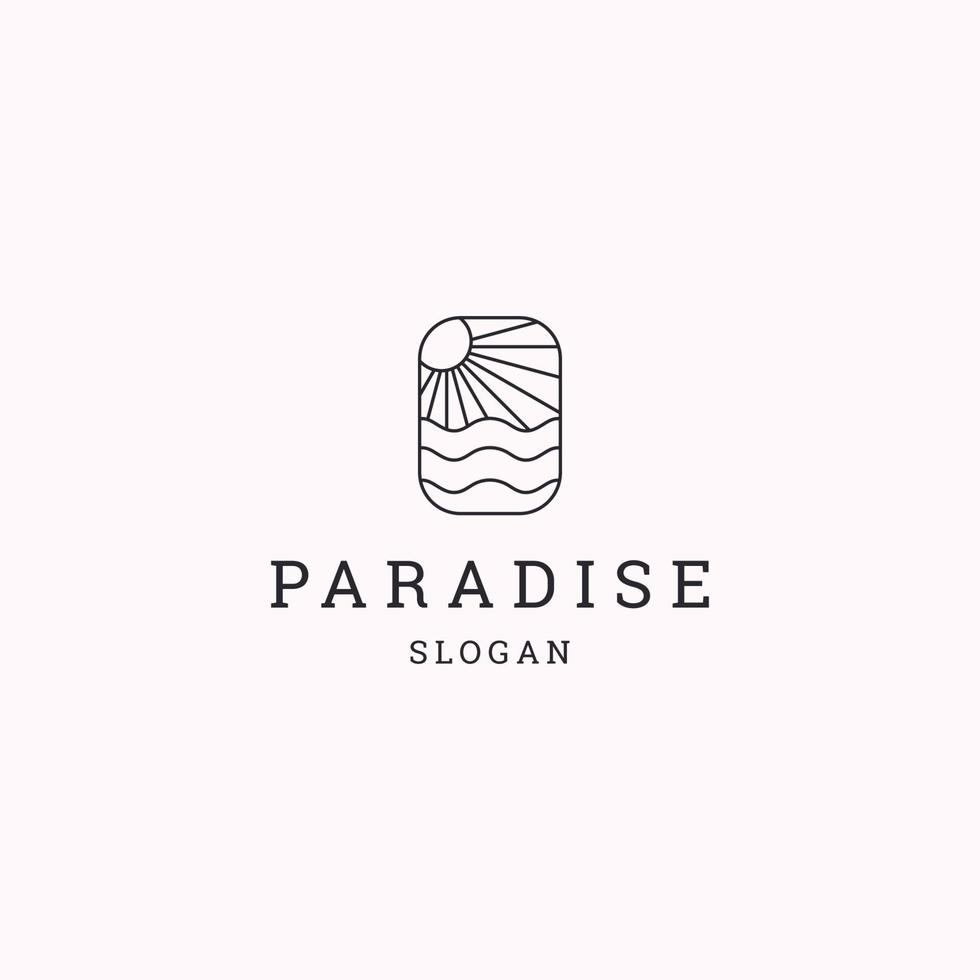 paradis logotyp ikon design mall vektor illustration