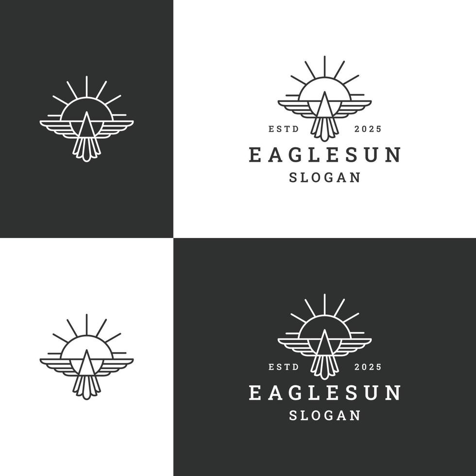Adler, Sonne, Logo, Symbol, Design, Schablone, Vektor, Illustration vektor