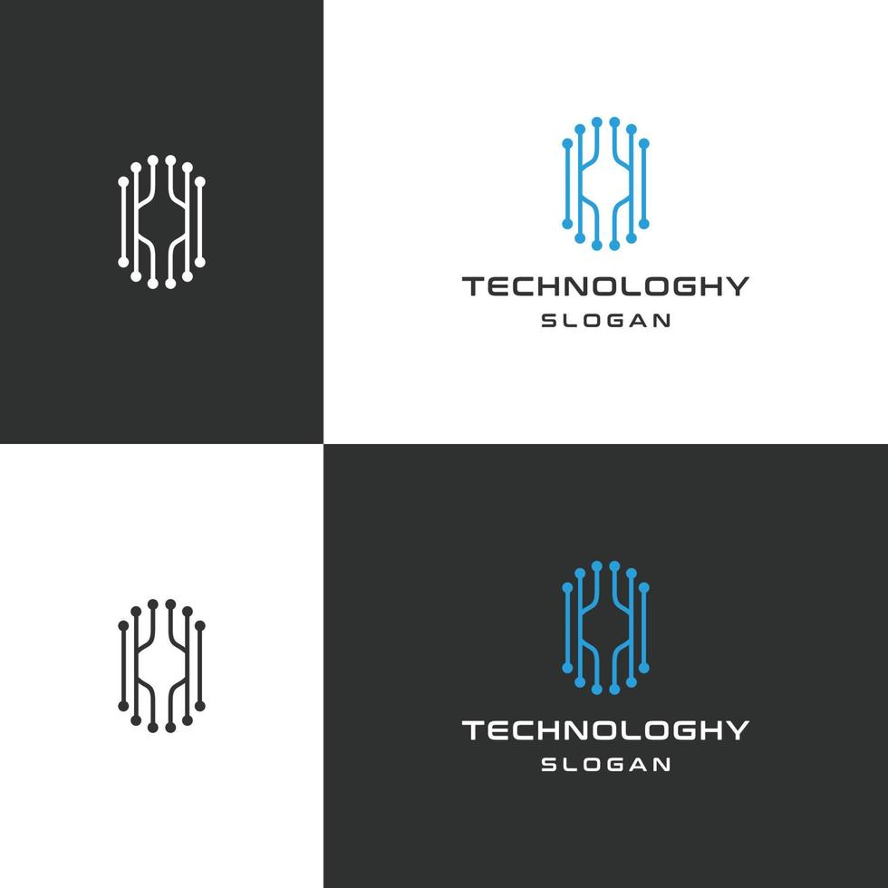 teknologi logotyp ikon design mall vektor illustration