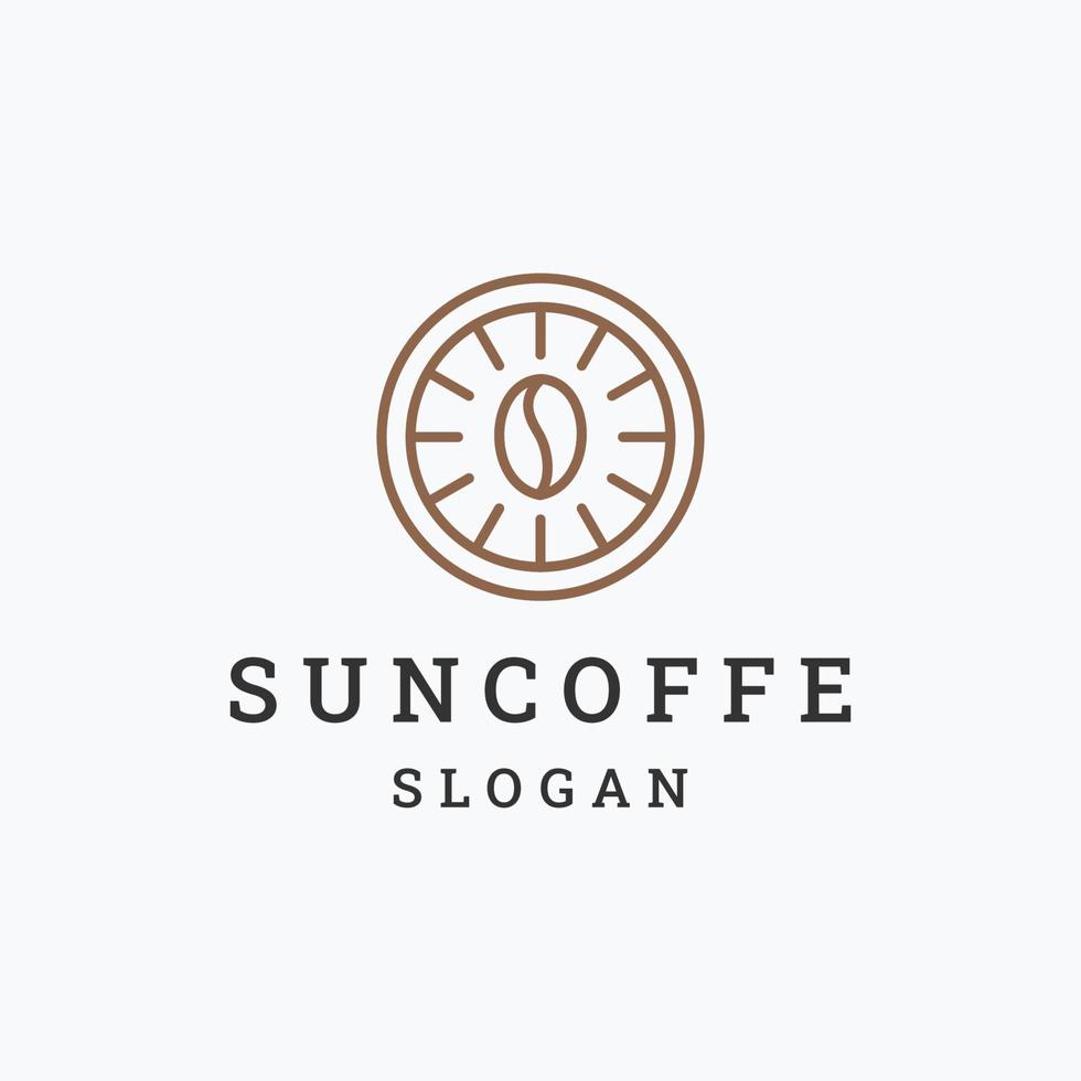 Sonne Kaffee Logo Symbol flache Designvorlage vektor