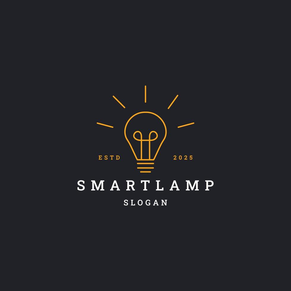 smart lampa logotyp ikon design mall vektor illustration