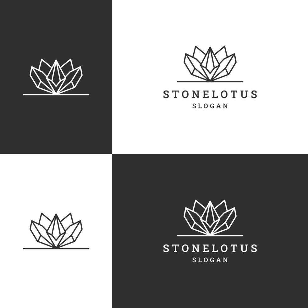 Stein Lotus Logo Symbol Design Vorlage Vektor Illustration