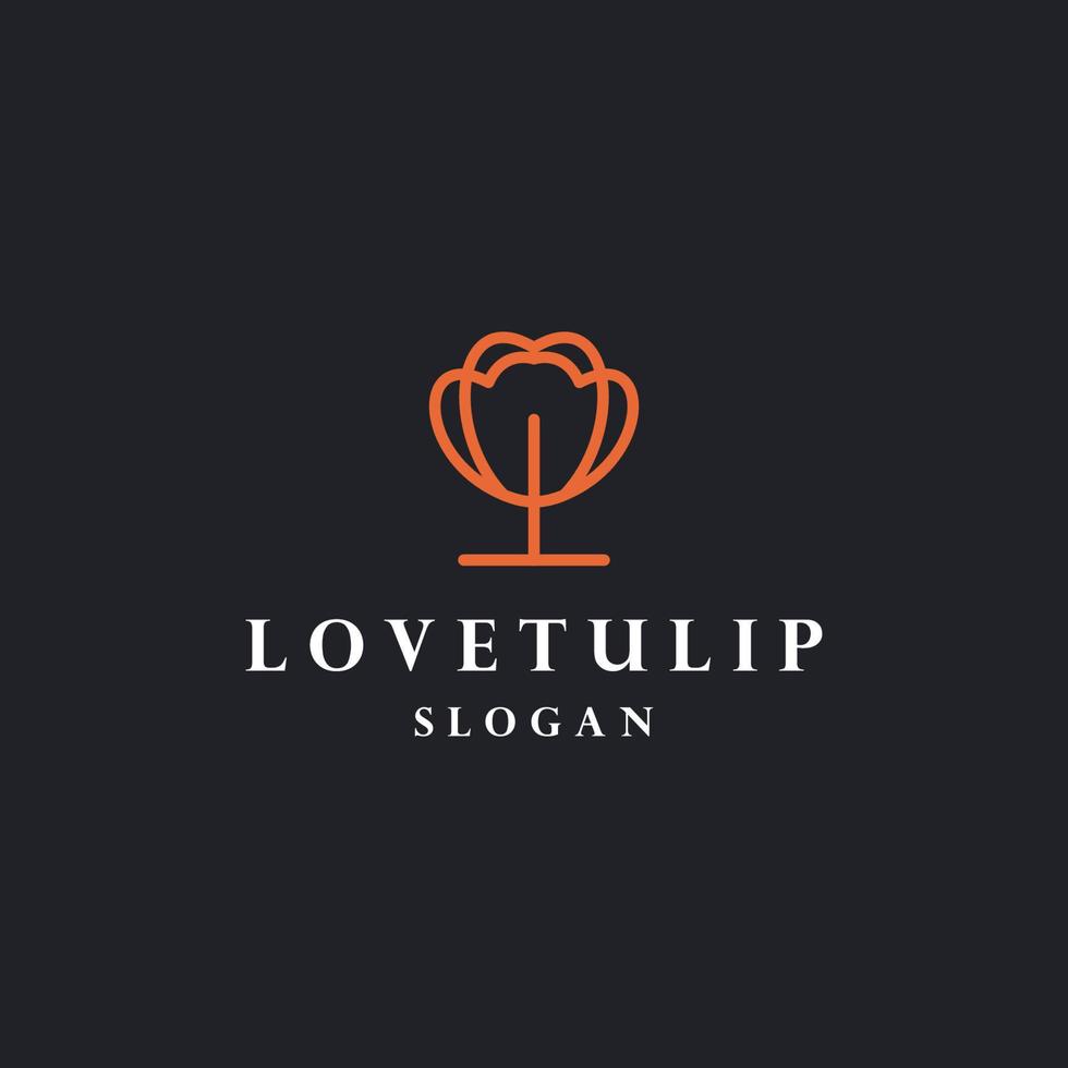 Liebe Tulpe Logo Symbol flache Designvorlage vektor