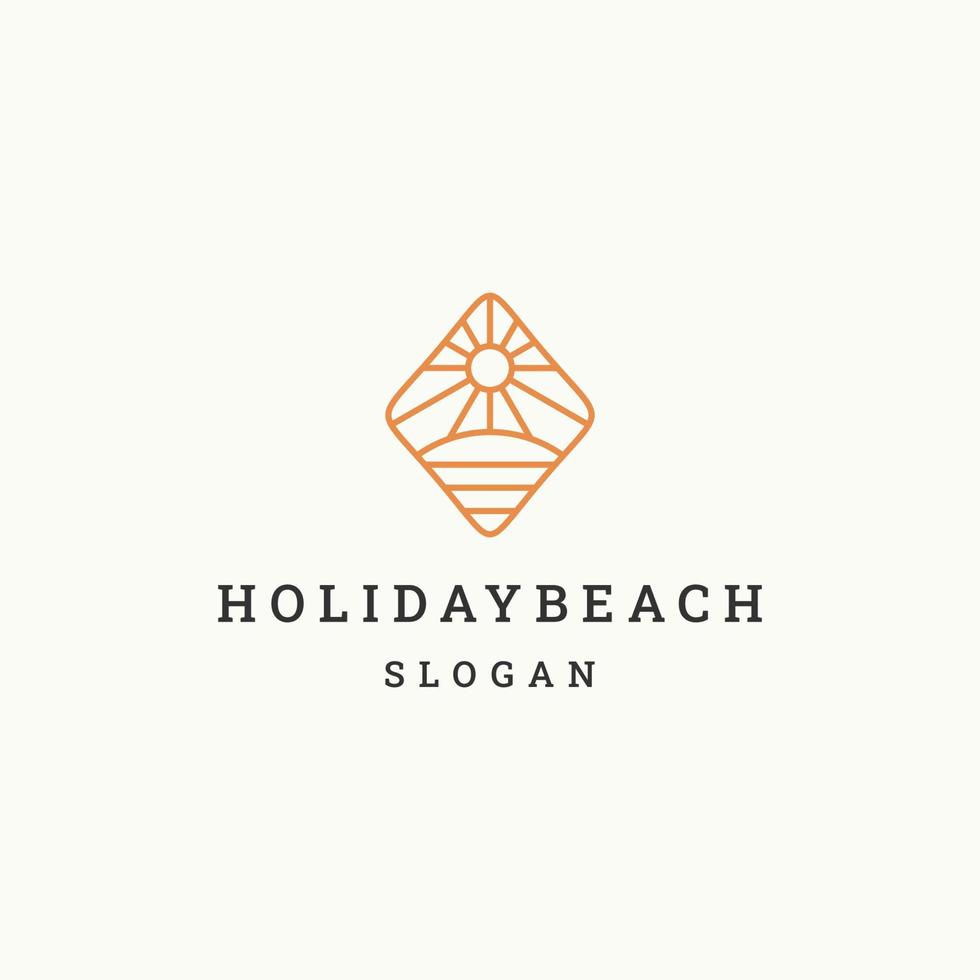 Urlaub Strand Logo Symbol flache Designvorlage vektor