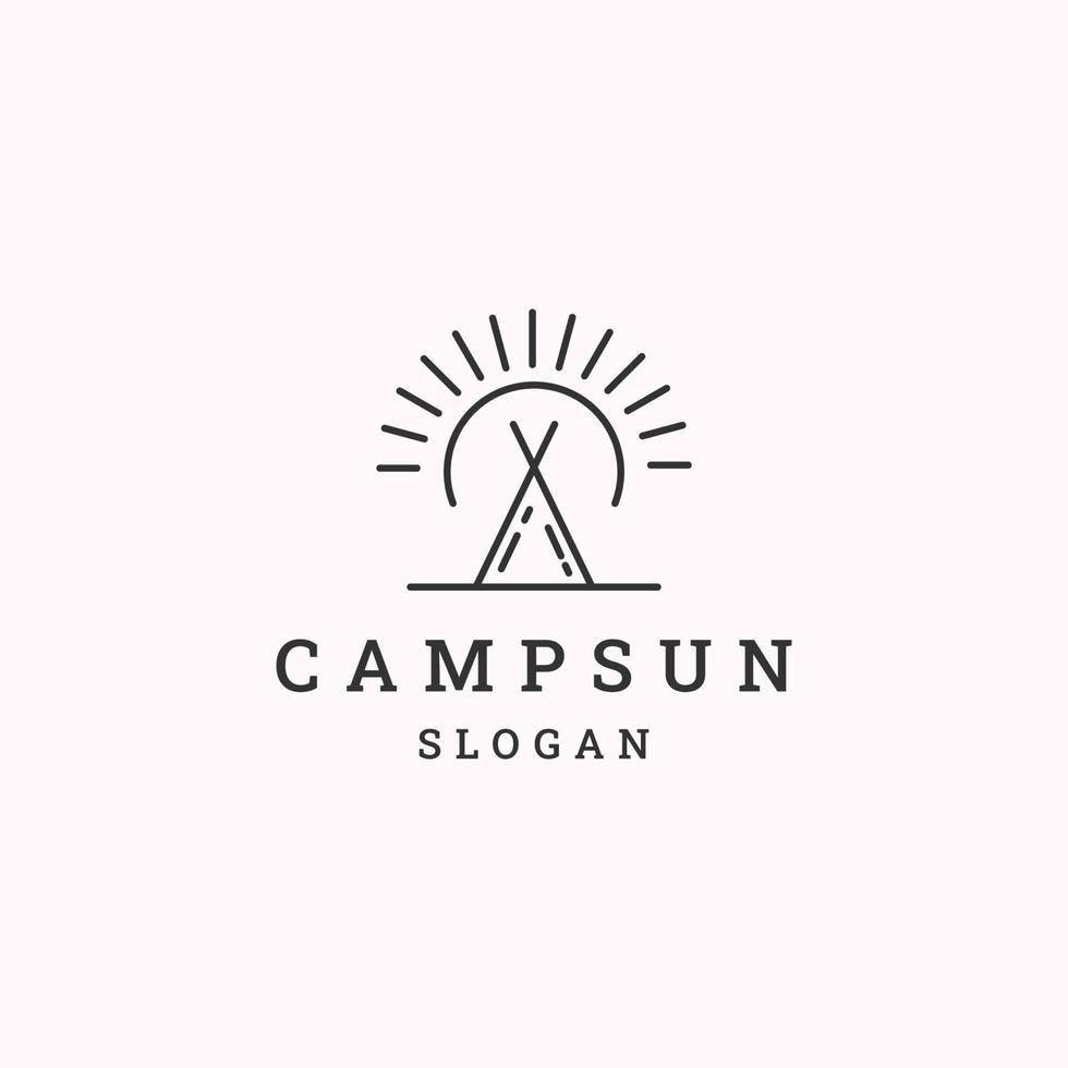 Camp-Sonne-Logo-Symbol-Design-Vorlage-Vektor-Illustration vektor