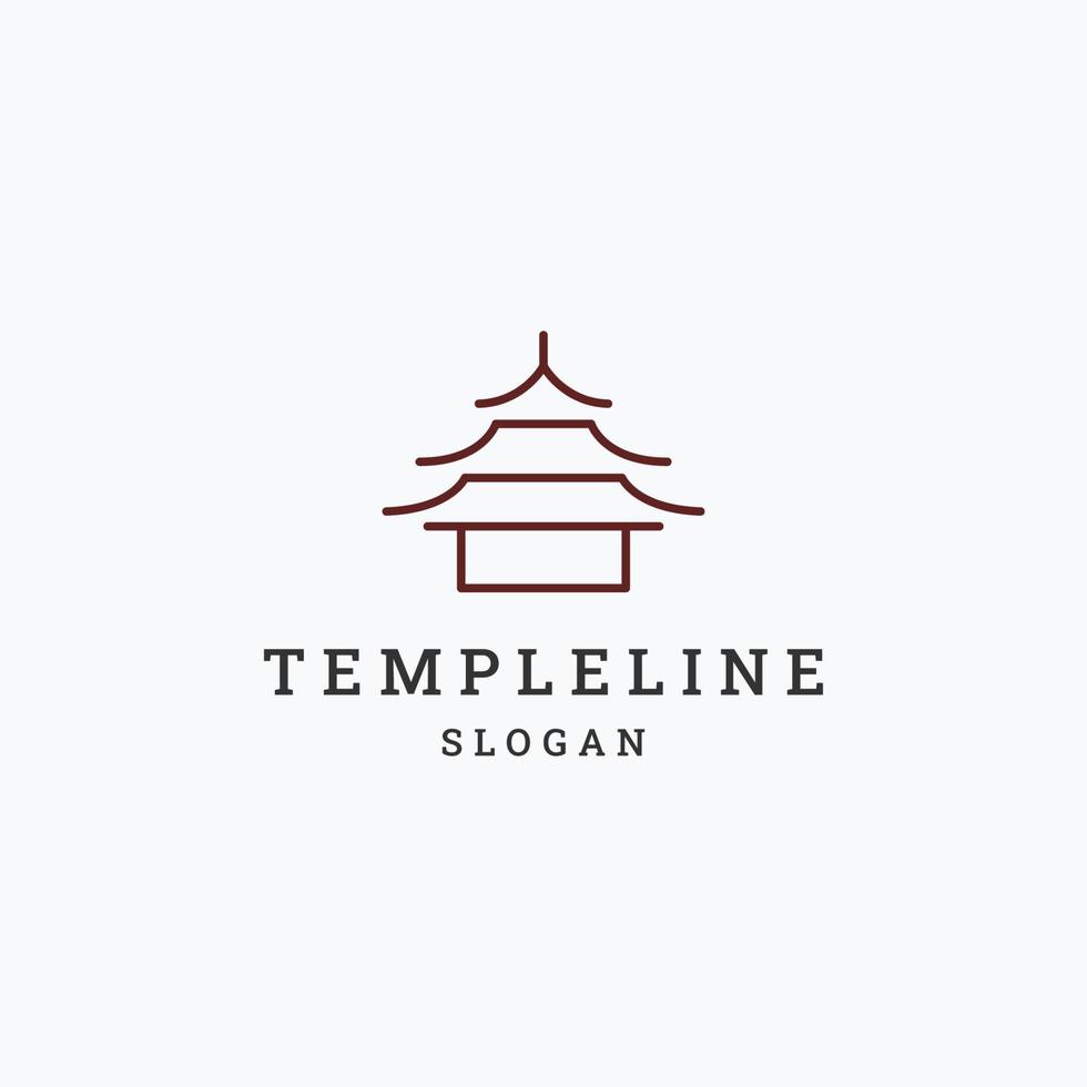 tempel logotyp ikon platt design mall vektor