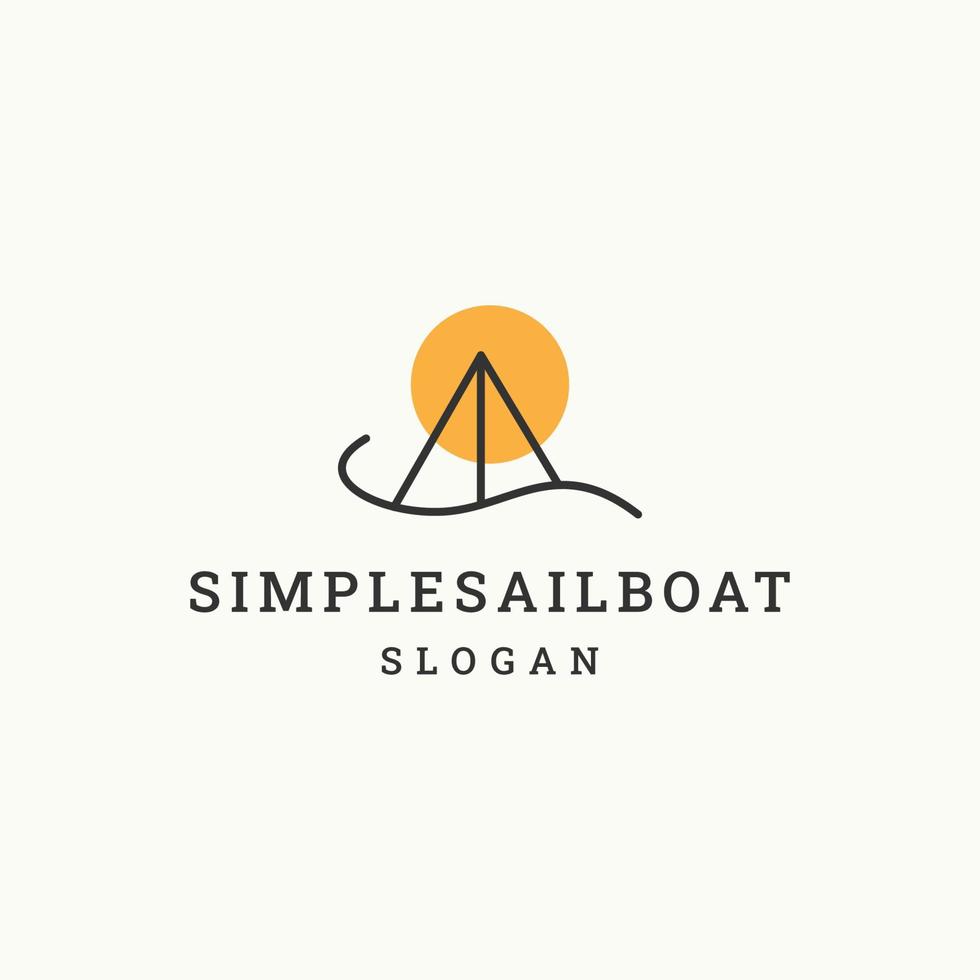 einfache Segelboot-Logo-Symbol-Design-Vorlage-Vektor-Illustration vektor