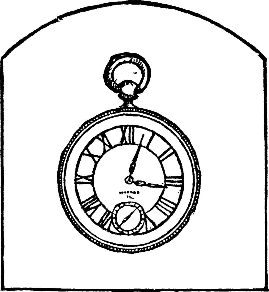 Uhr, Vintage-Illustration. vektor