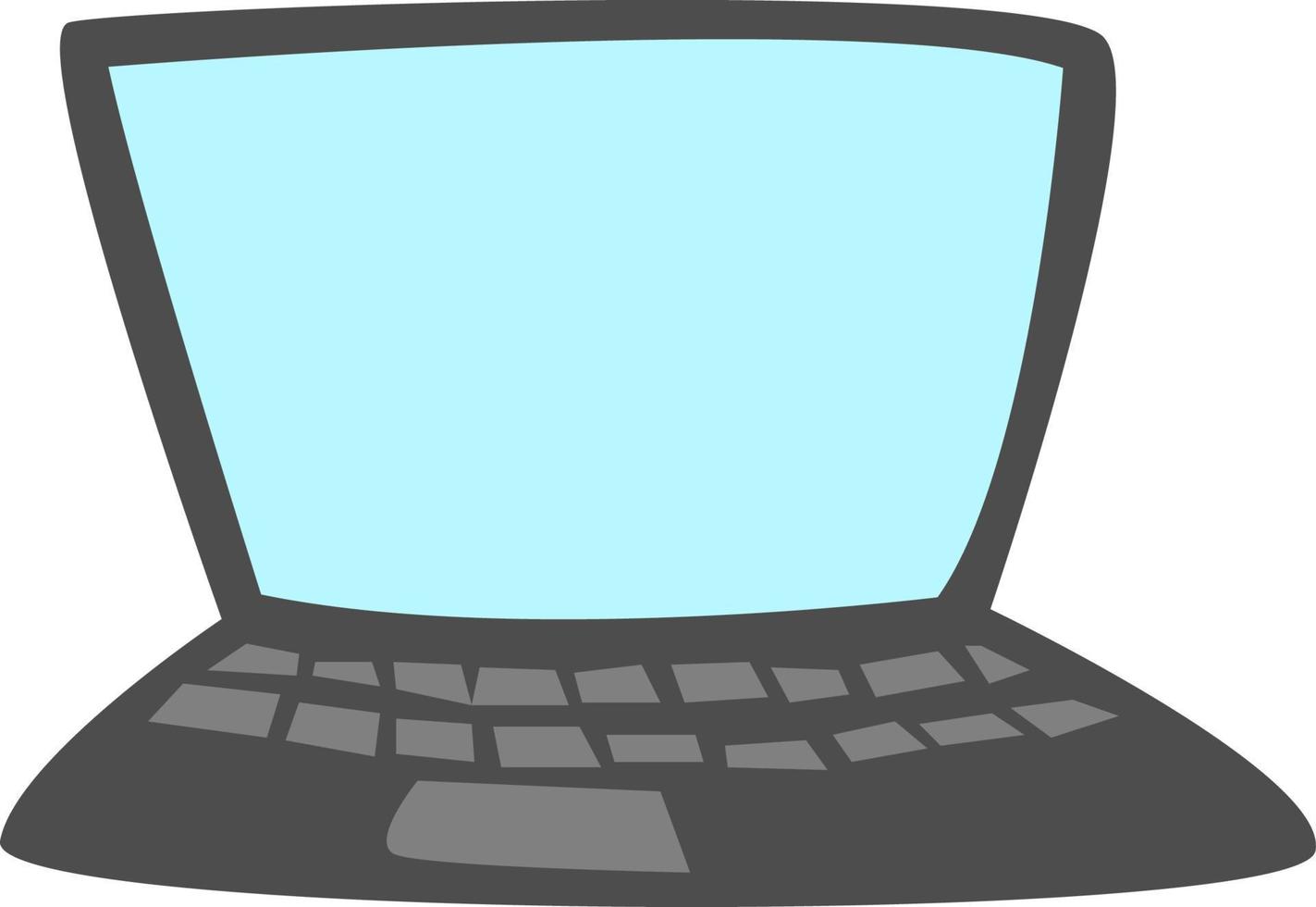 grauer Laptop, Illustration, Vektor auf weißem Hintergrund.