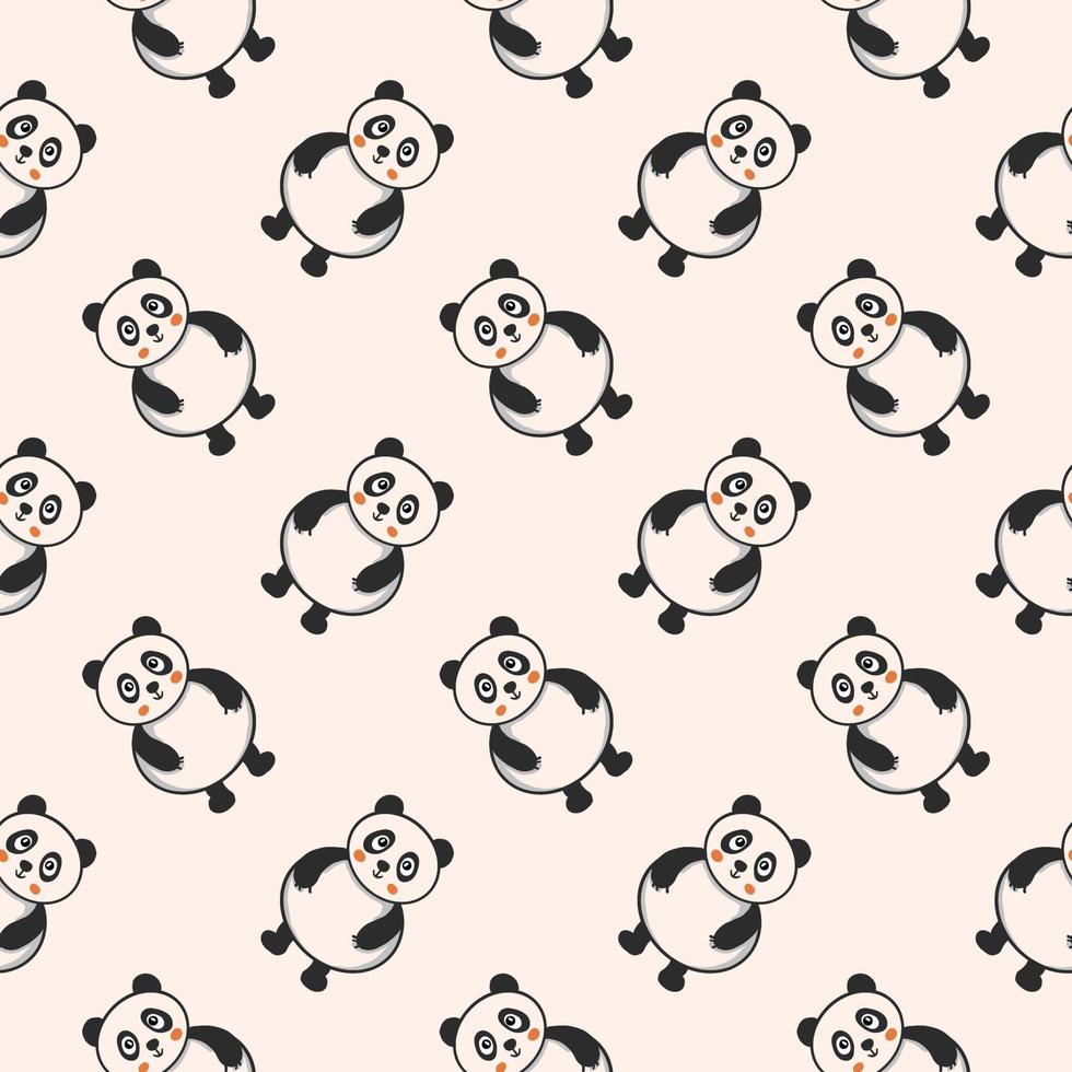 Babypanda, nahtloses Muster auf rosa Hintergrund. vektor
