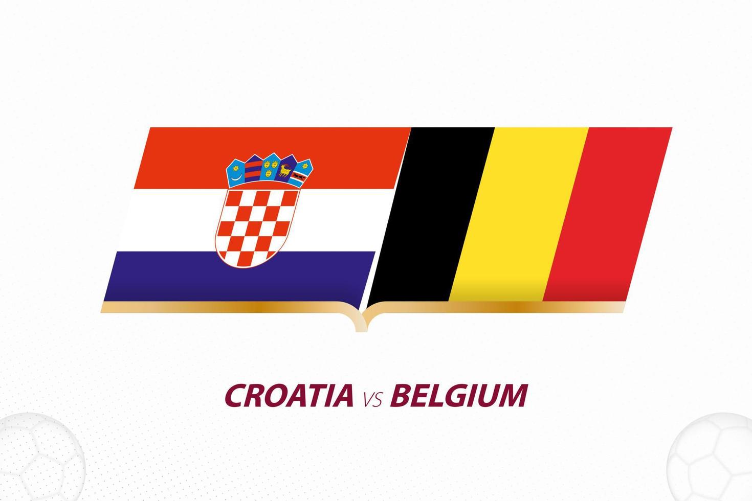 kroatien gegen belgien im fußballwettbewerb, gruppe a. gegen Symbol auf Fußballhintergrund. vektor