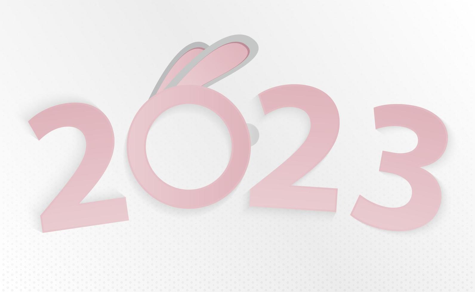 chinesisches neujahr 2023 jahr des kaninchens. Chinesisches Sternzeichen-Kaninchen. vektor