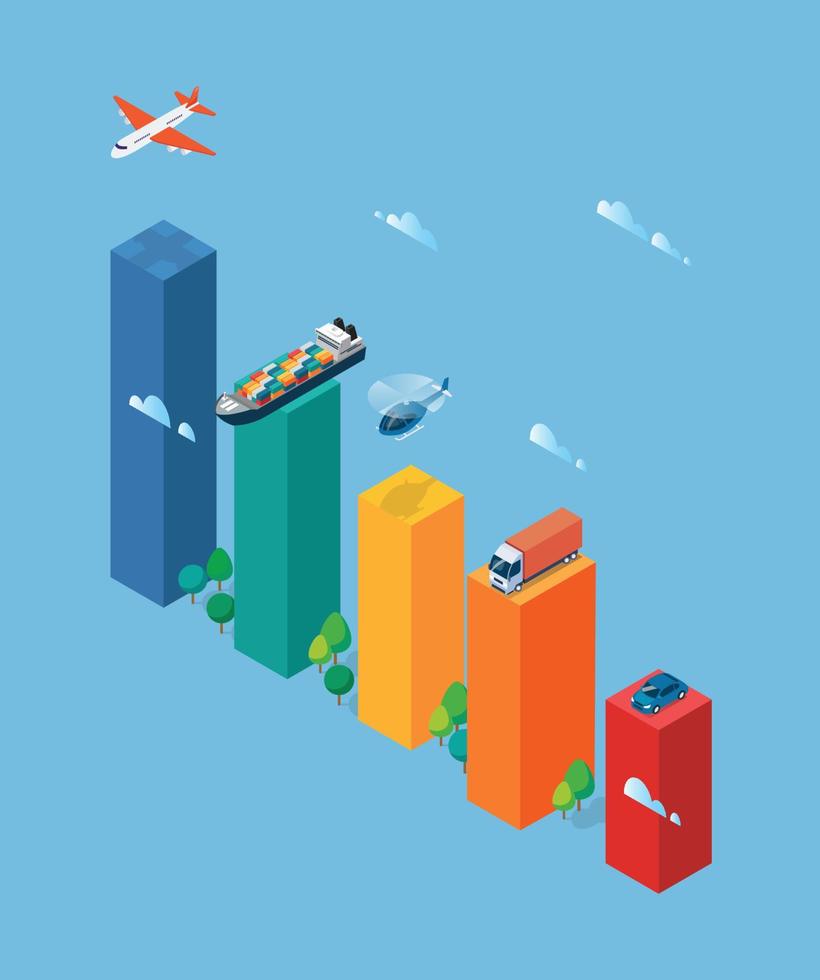 Infografik zur Bewertung des Transpotationsbalkendiagramms vektor