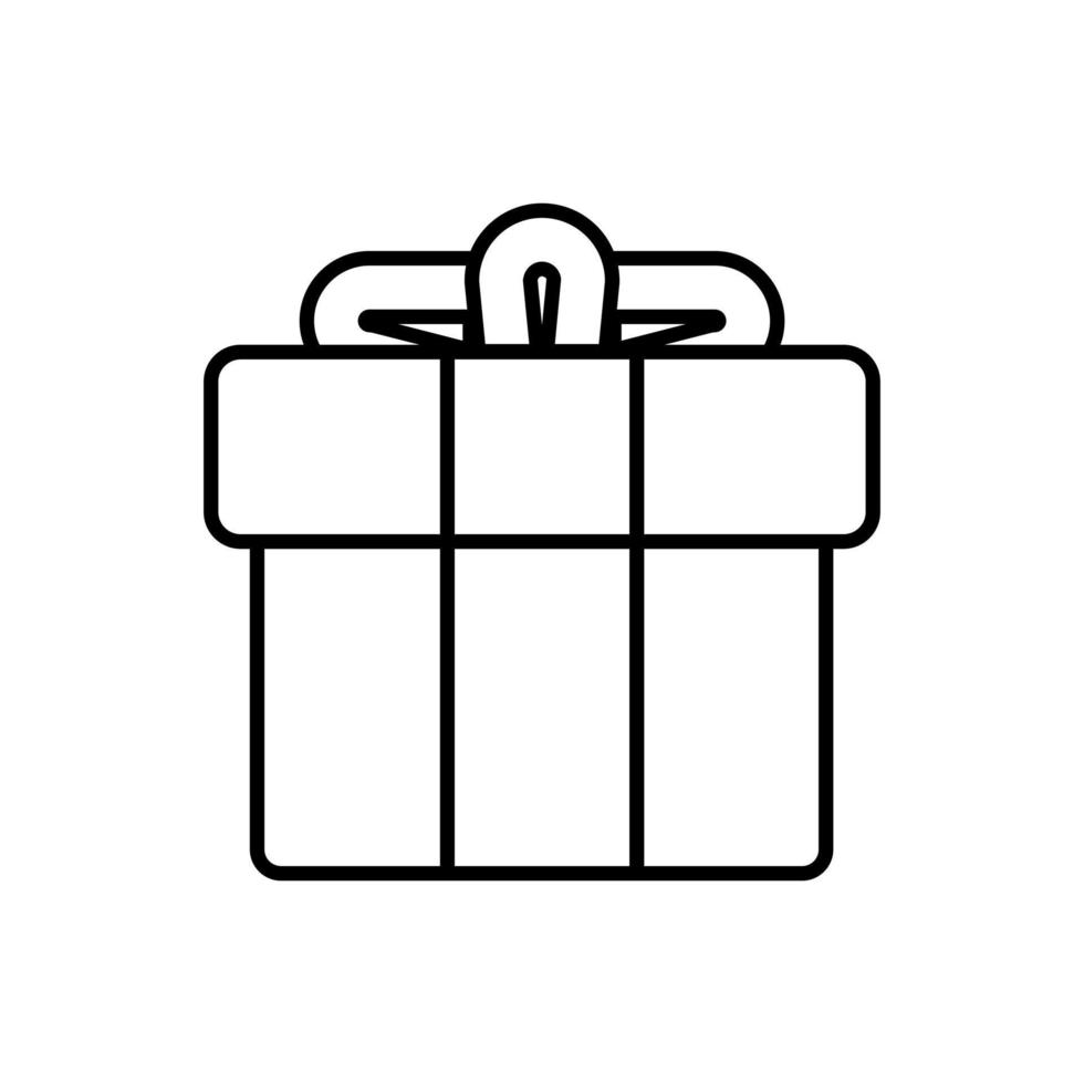 Geschenk-Box-Symbol Umriss-Stil-Design-Vektor vektor
