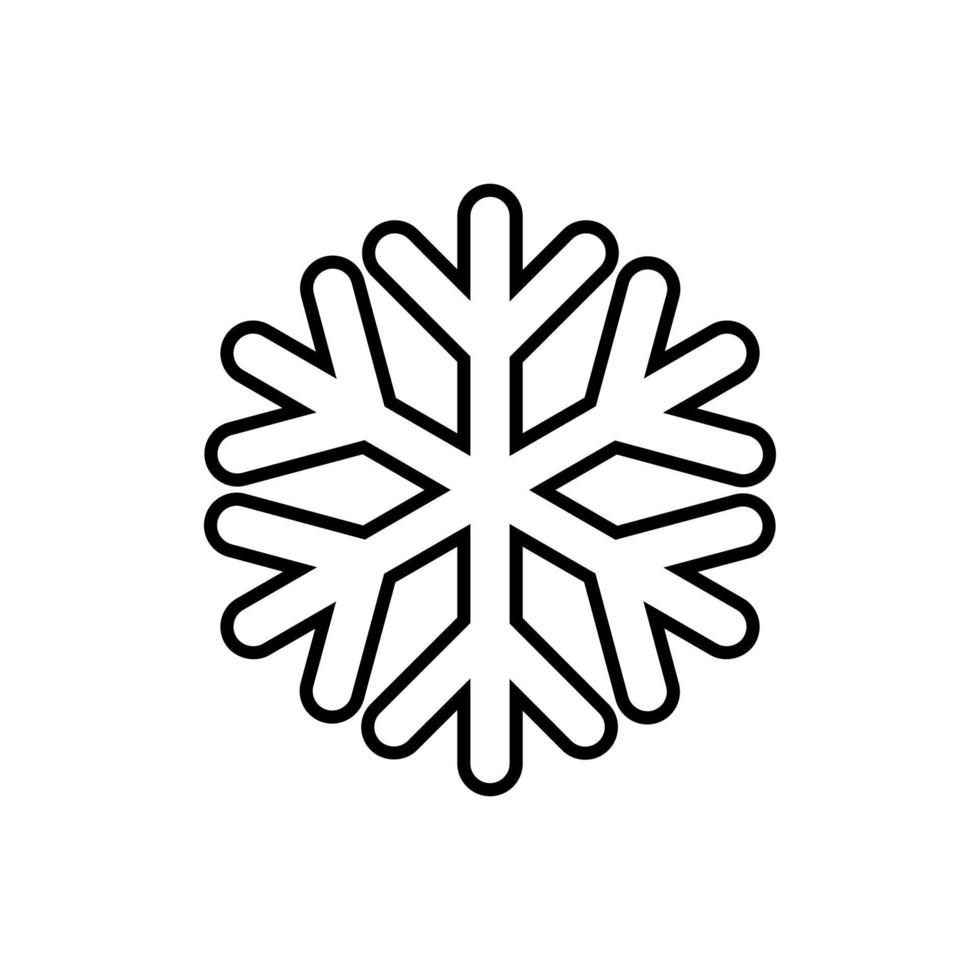 Schneeflocke Symbol Umriss Stil Design Vektor