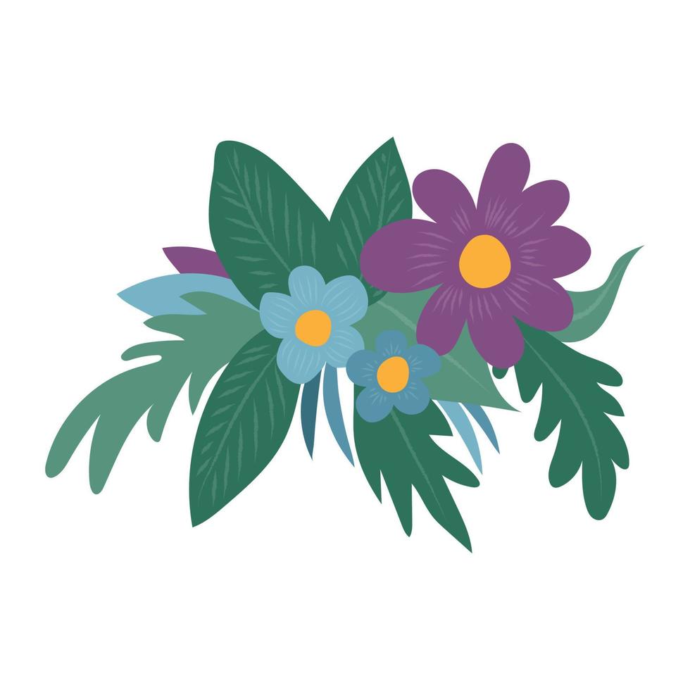 enkel bukett av blommor i platt stil. vektor illustration