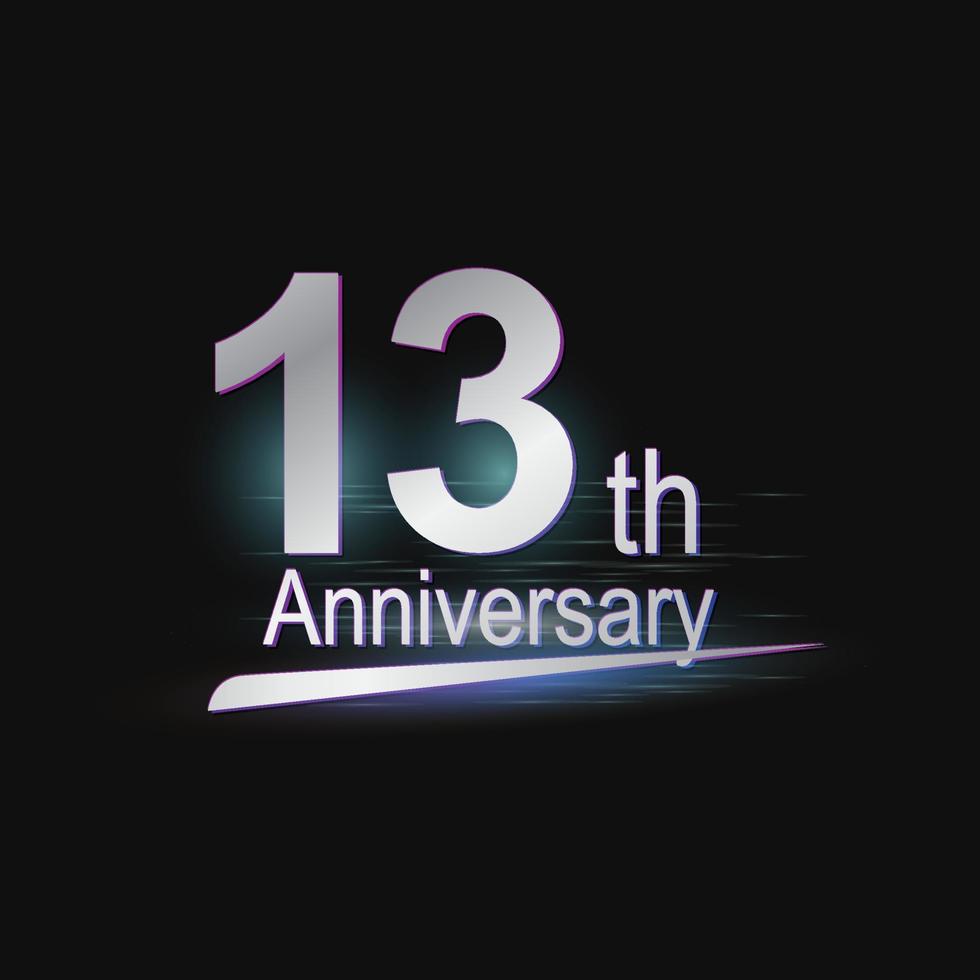 silver- 13: e år årsdag firande modern logotyp vektor