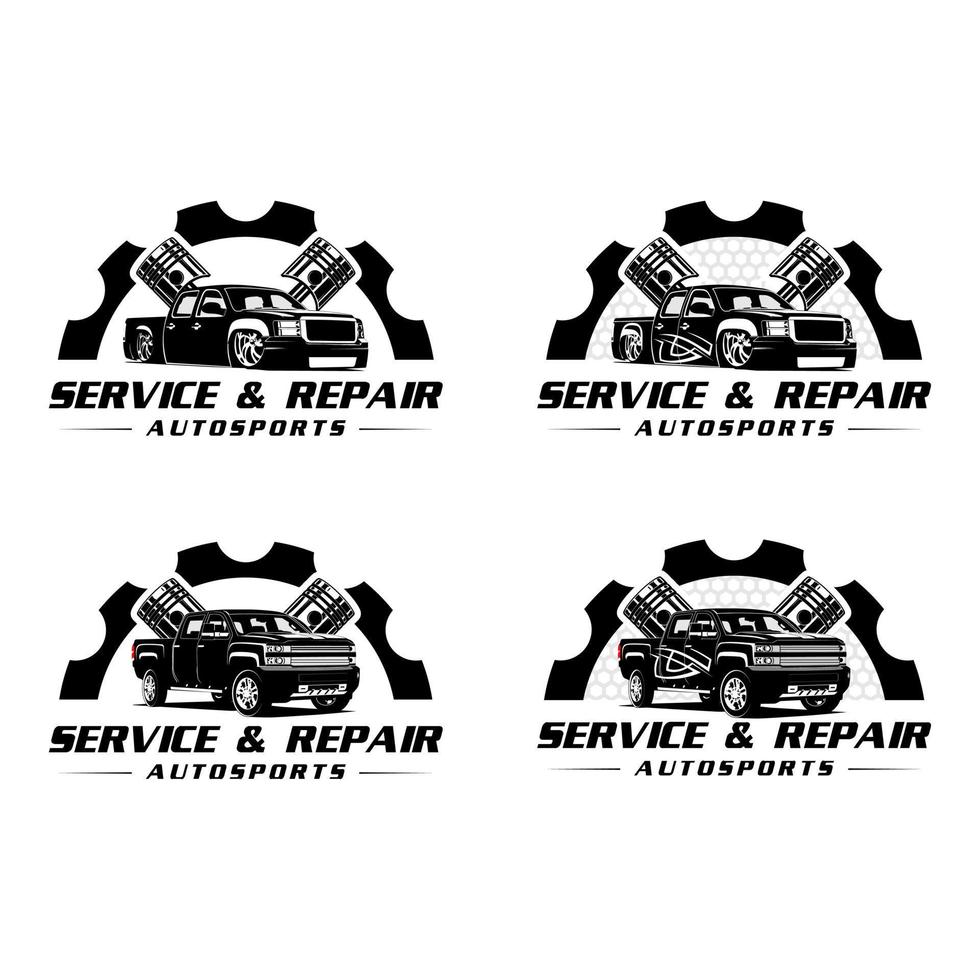 Service und Reparatur Autosport-Logo-Vektor. vektor