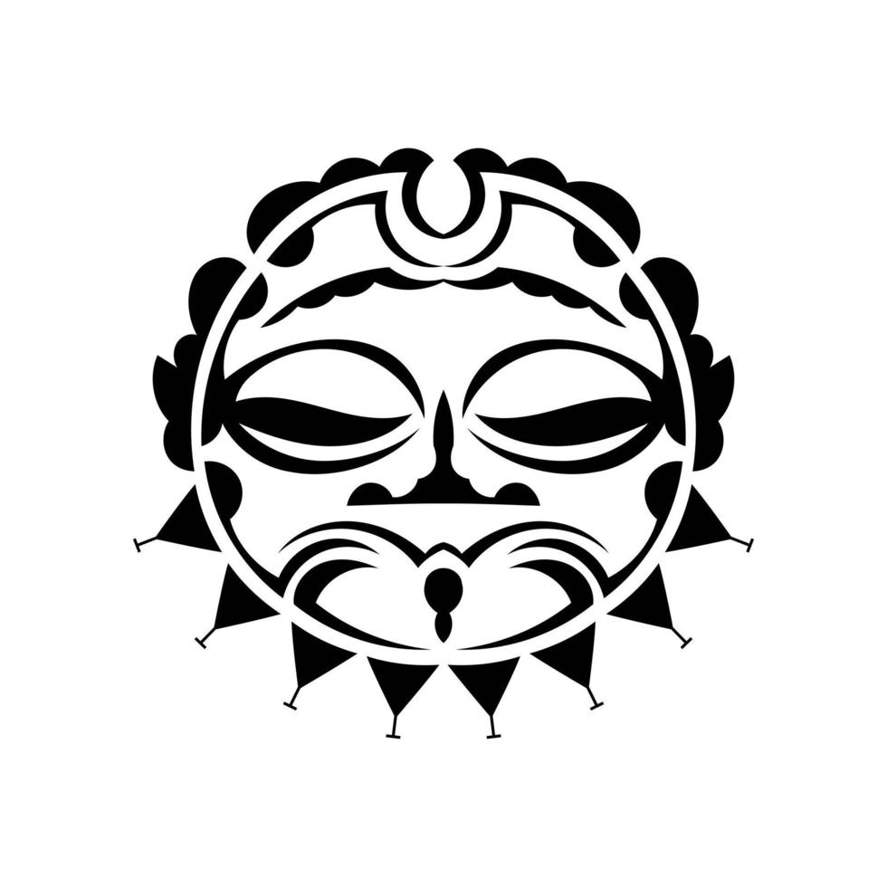 polynesische Masken im Tattoo-Stil. Vektor-Illustration. vektor