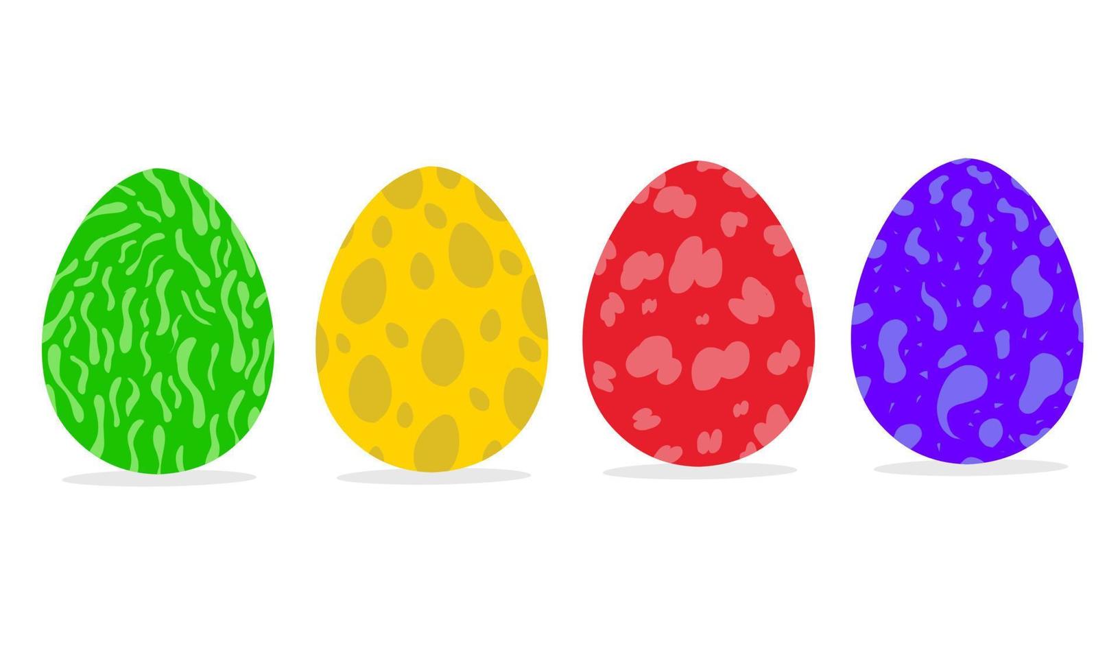 vektor uppsättning av dinosaurie ägg i annorlunda färger och mönster. gammal djur- ägg på en vit bakgrund. bra för gammal djur- logotyper och posters