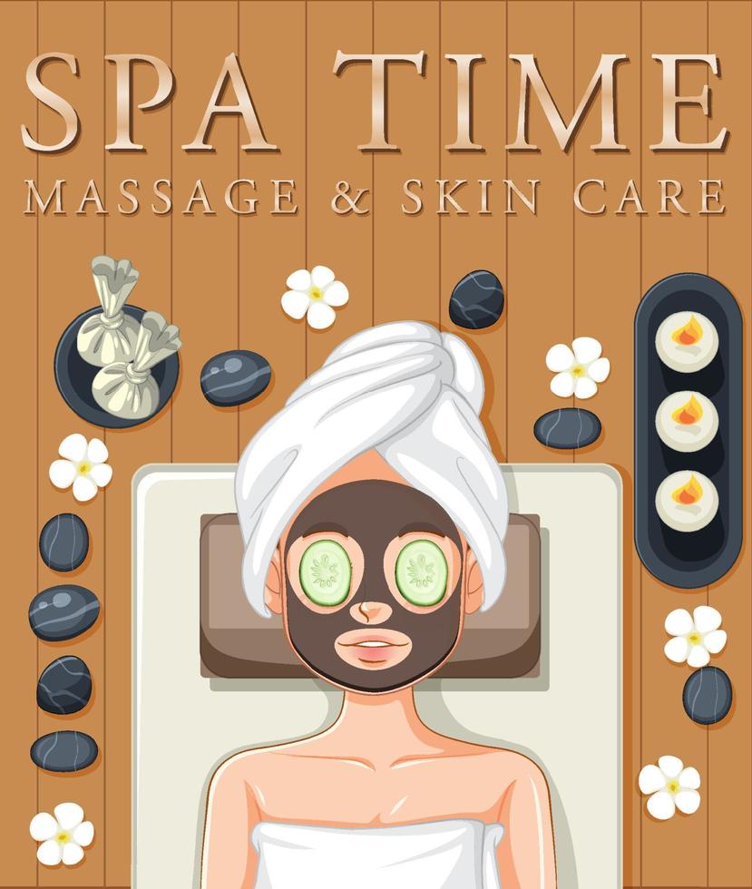 spa massage och hudvård affisch design vektor