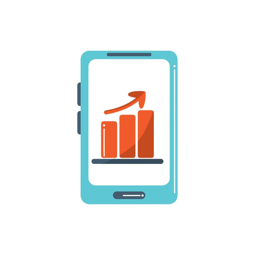pengar företag finansiell smartphone Diagram vinst Färg tona och fylla vektor