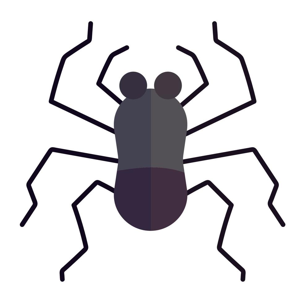 Spindel insekt djur- i tecknad serie platt ikon stil vektor