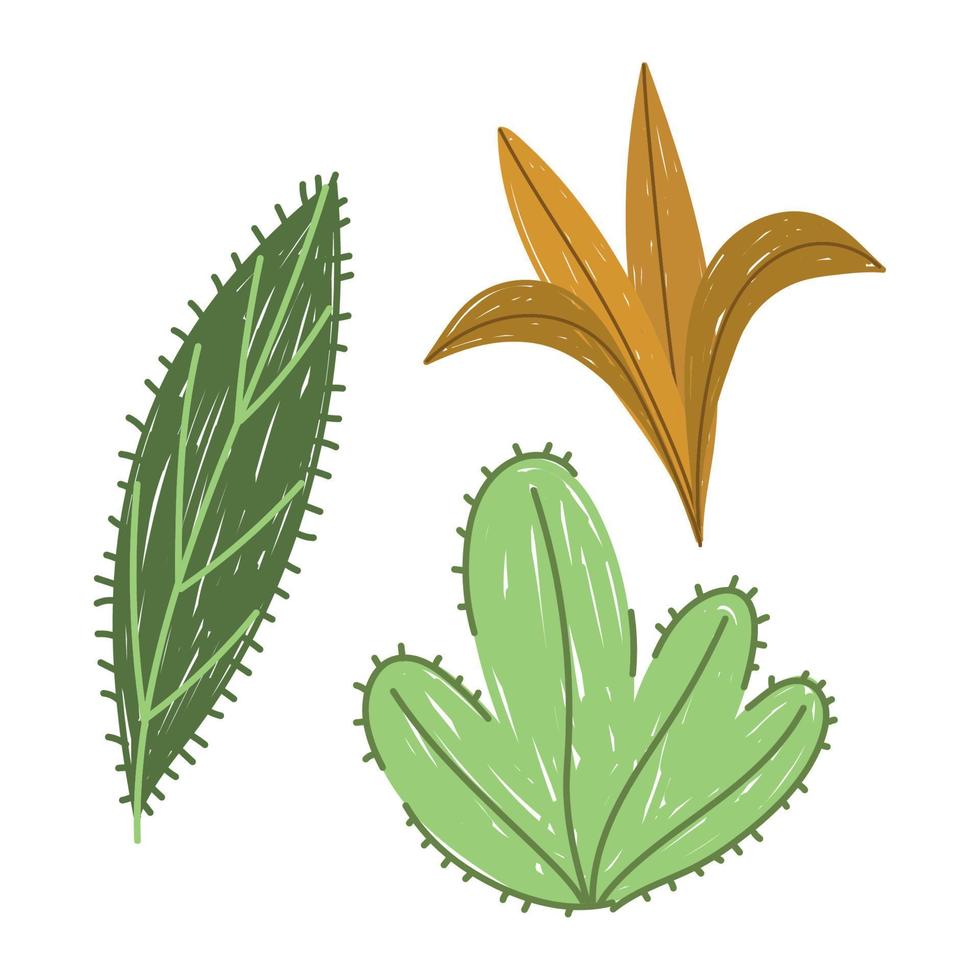 natürliche blattblätter laubgrünpflanzenikonen vektor