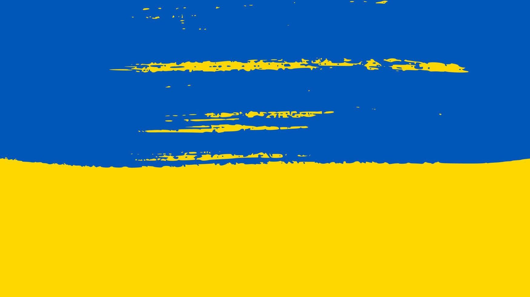 ukrainische Nationalflagge im Grunge-Stil. gemalt mit einem pinselstrich flagge der ukraine. Vektor-Illustration vektor