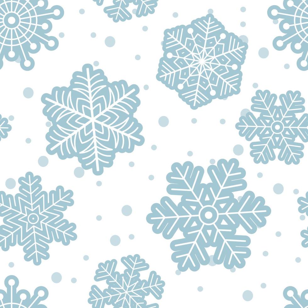 vinter- sömlös mönster från blå snöflingor. vektor illustration. ändlös textur.
