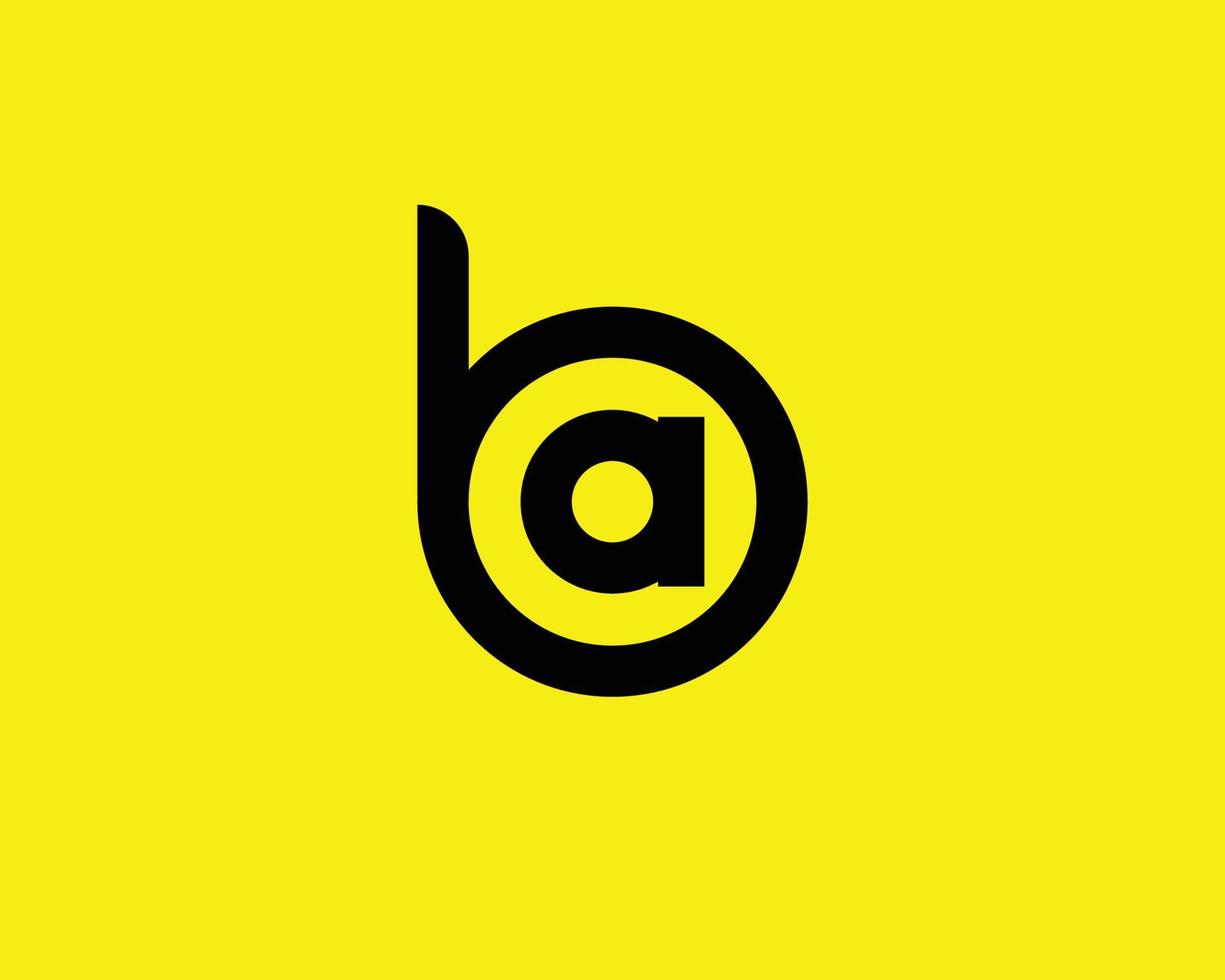 ba ab logotyp design vektor mall