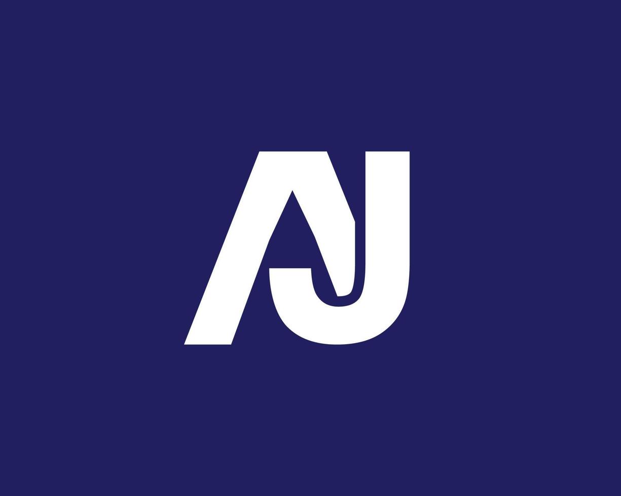 aj ja logotyp design vektor mall